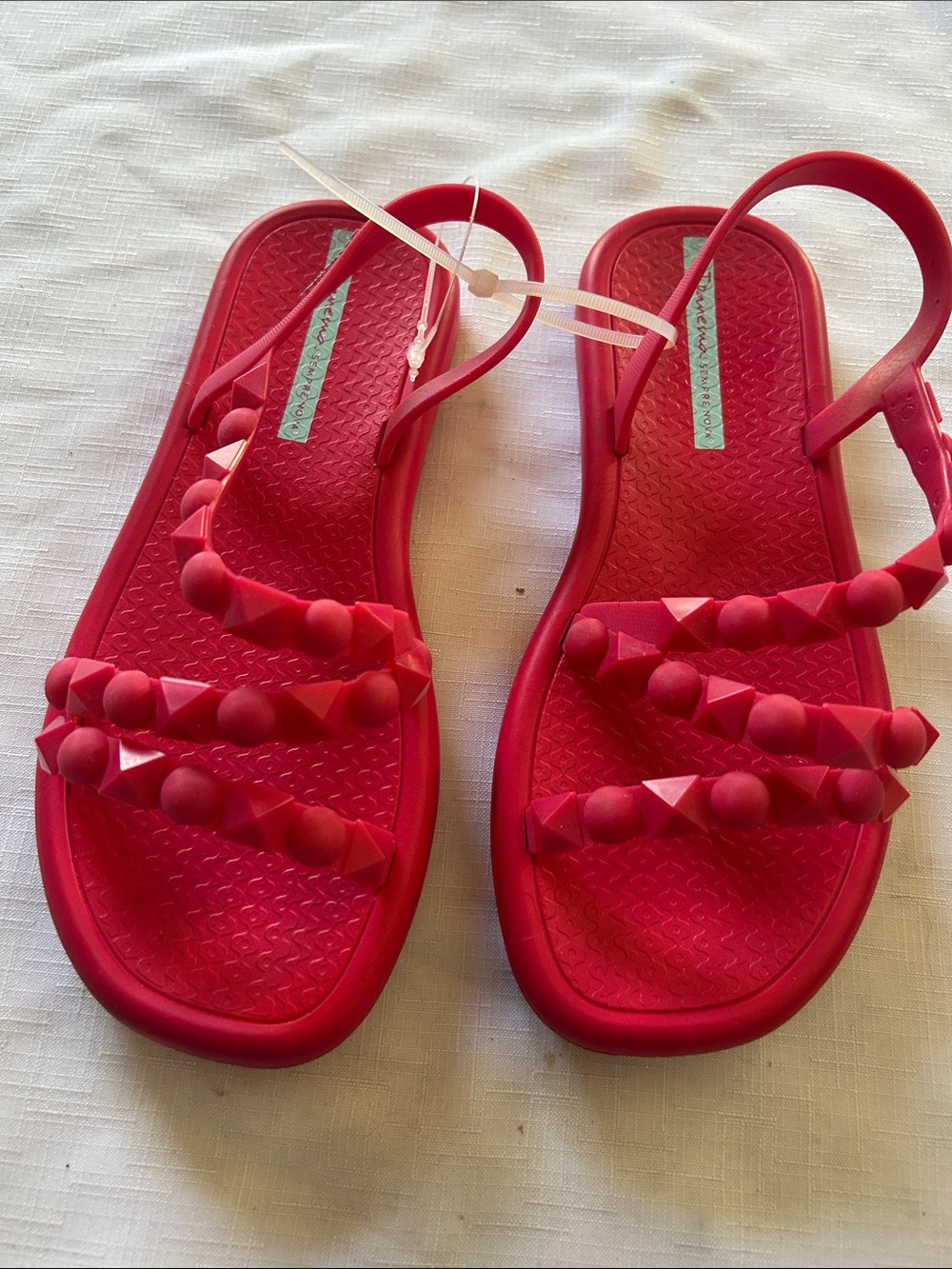 Women's pink Stud-Embellished Slingback Sandals